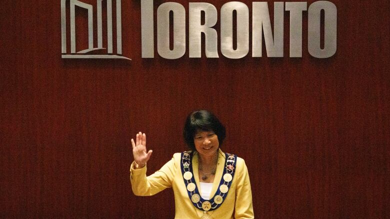 Mayor Olivia Chow is seen during a ceremony at Toronto City Hall, officially taking office as mayor of Toronto, on July 12, 2023.