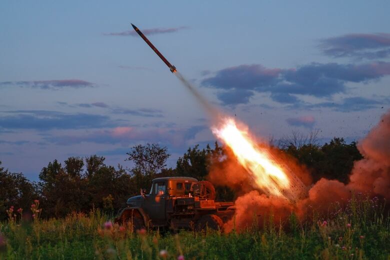  Ukrainian army Grad multiple rocket launcher fires rockets at Russian positions in the frontline near Bakhmut, Donetsk region, Ukraine, Wednesday, July 12, 2023. Ukrainian forces are making steady progress along the northern and southern flanks of Bakhmut, in a semi-encirclement of the wrecked city that Russian forces have been occupying since May. 