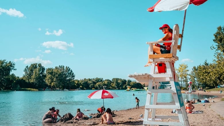 people at the beach