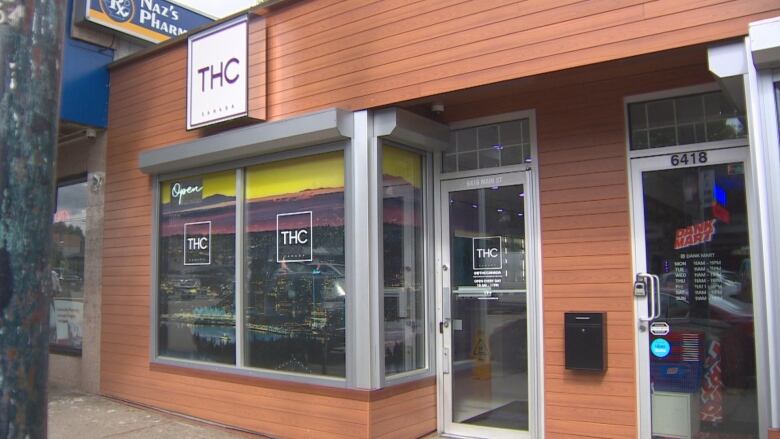 The storefront of THC Canada which sells licensed recreational marijuana products.