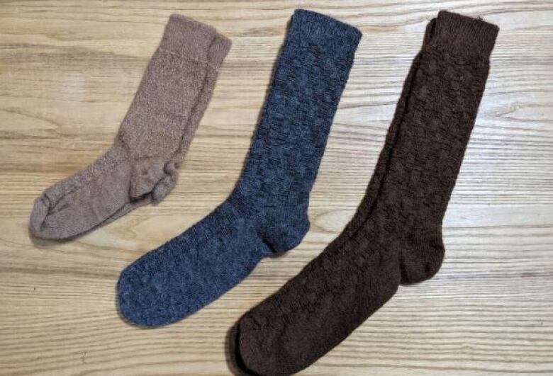 Alpaca fibre socks, as seen on the web store on S.A.M.Y's Alpaca Farm's website.