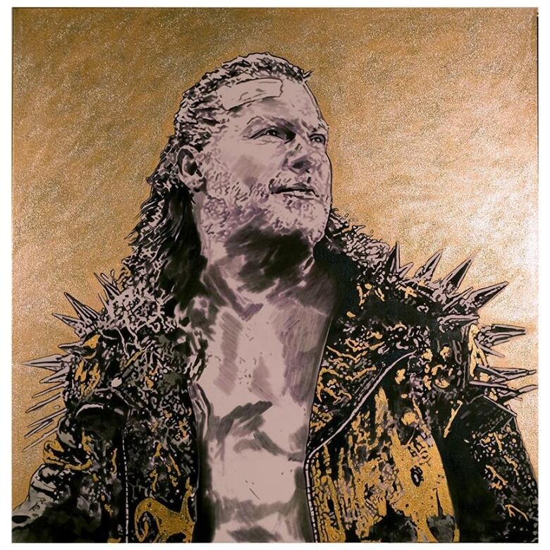 This portrait of pro wrestler Chris Jericho by artist Kim Parrent was recently stolen before it could be auctioned off to raise funds for the Owen Hart Foundation.