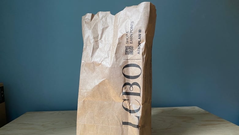 A paper bag from the LCBO.