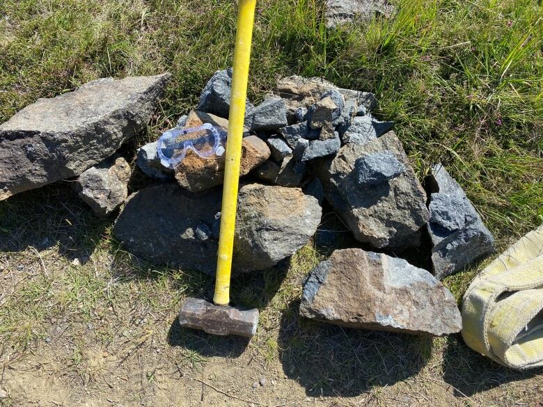 Rocks in Scotland on the ground. 