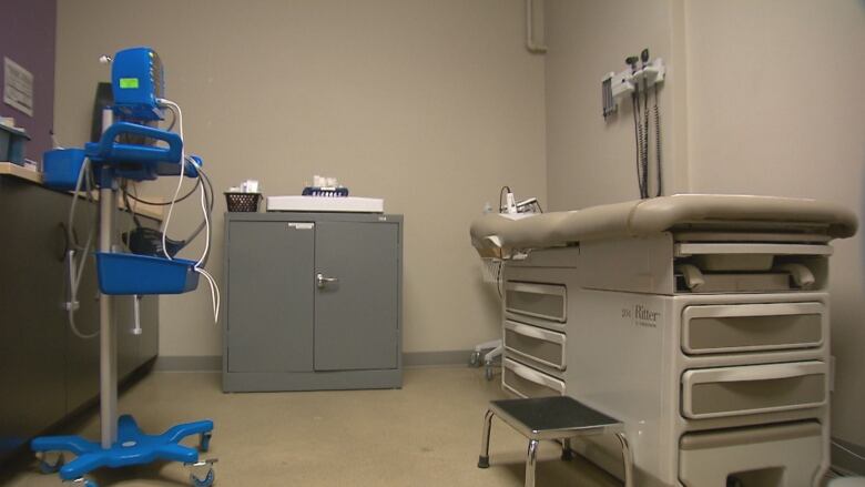 Empty examination room at medical clinic.