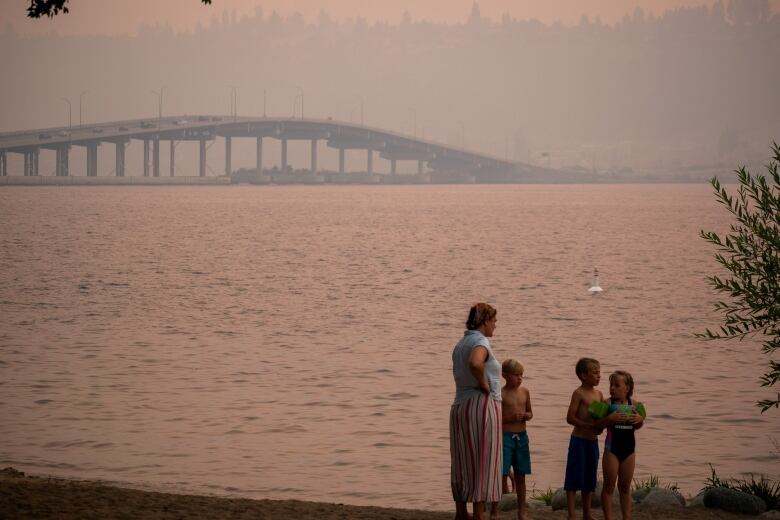 People under smoke.