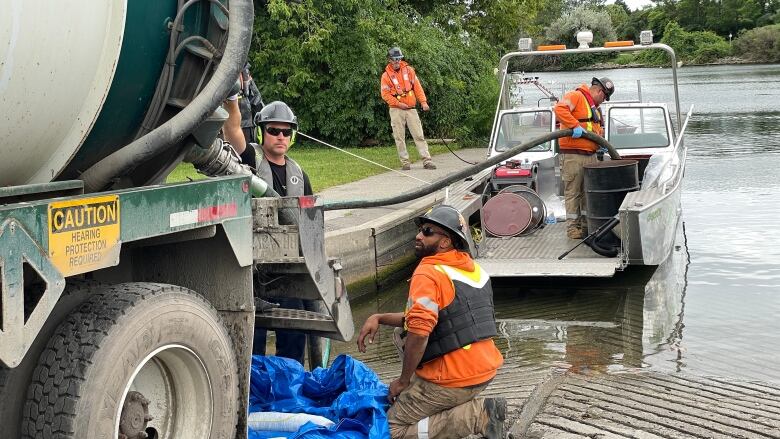 GFL Environment Inc., the contractor hired to clean up the runoff, has deployed four boats into the lake to assess how much of the sludge and contaminated water from the fire is currently in the lake, the Ontario environment ministry says.