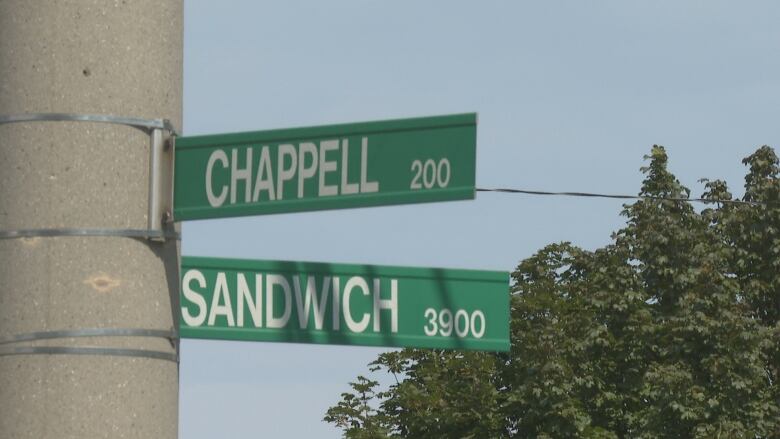 Street name signs.