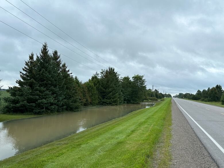 A flood field next to County Road 80 that connects Lambton and Middlesex Counties to one another. 