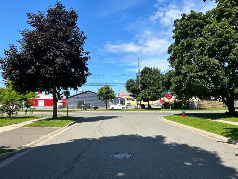 A photo of where two streets intersect