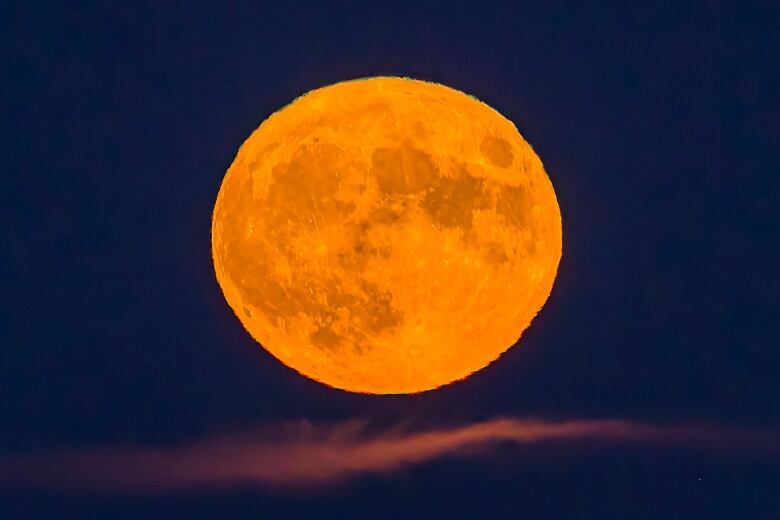 A full, zoomed in shot of the super blue moon as seen in Windsor-Essex, Aug. 30, 2023.