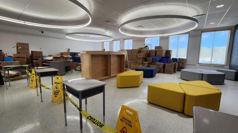 Certain parts of the new Lasalle Elementary School including a shared reading space will still be under construction when students start their first week of class.