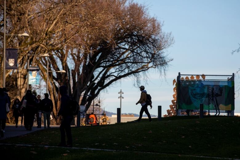 Students are pictured on campus.