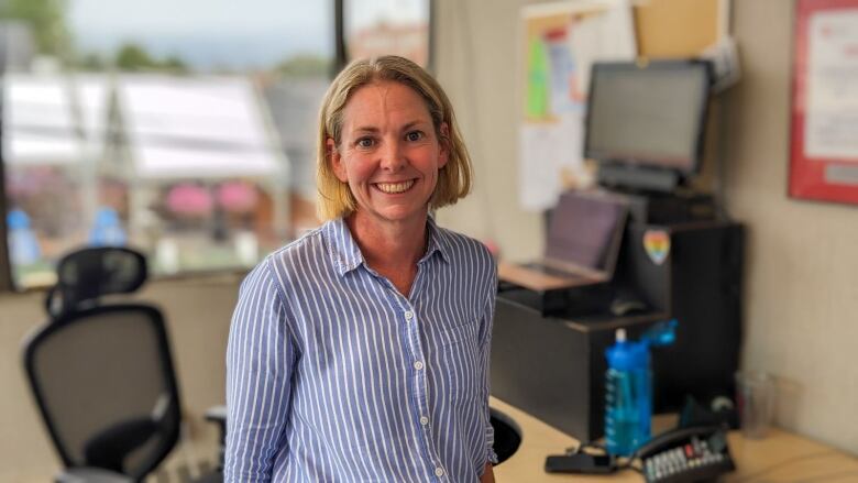 A woman in an office 