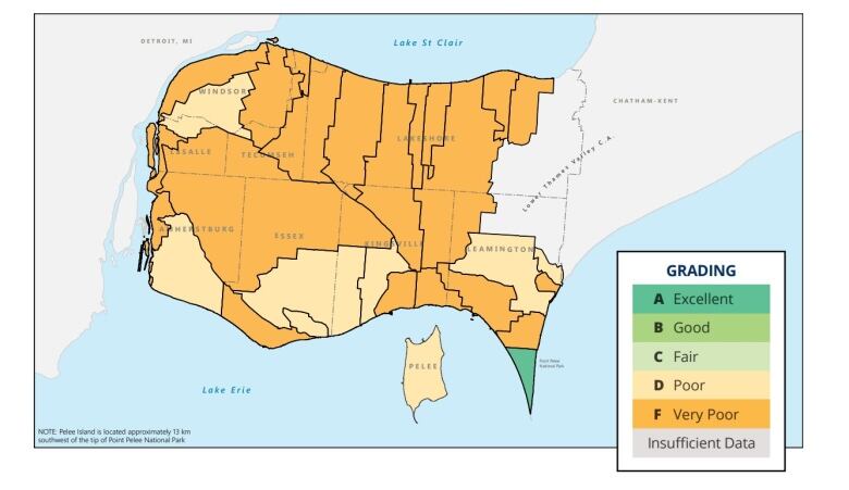 A colour diagram of the Windsor-Essex region.