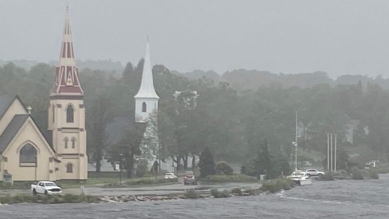 A catamaran broke free during post-tropical storm Lee