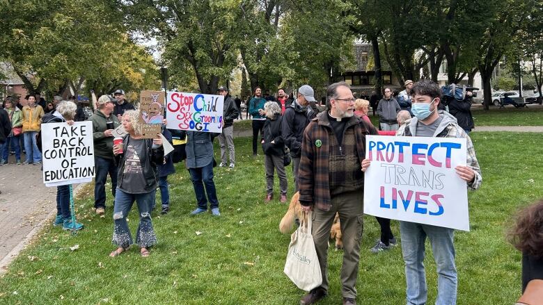 Protestors in Saskatoon.