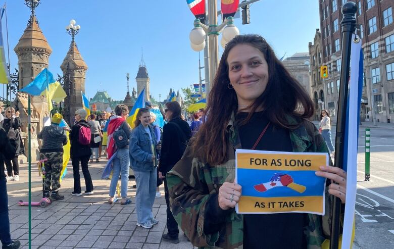 Maria Nepop is a representative of a Russian Embassy protester group. 