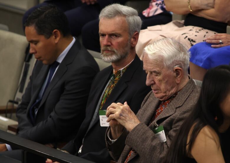 Yaroslav Hunka is seen waiting for the arrival of Ukrainian President Volodymyr Zelenskyy in the House of Common.