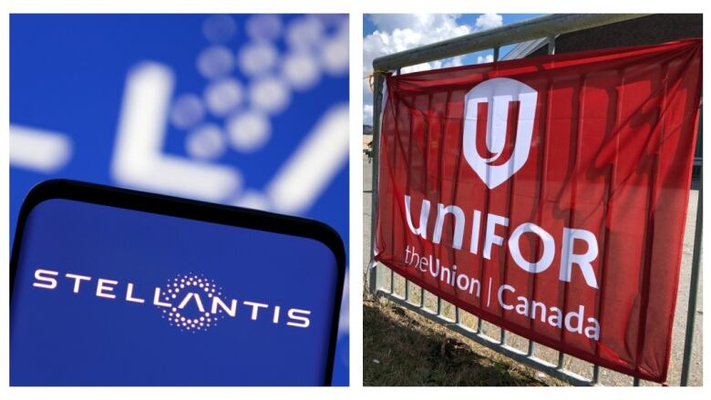 Logos for both Stellantis and Unifor are shown.