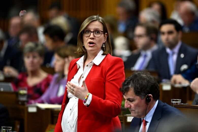 Leader of the Government in the House of Commons Karina Gould rises during Question Period