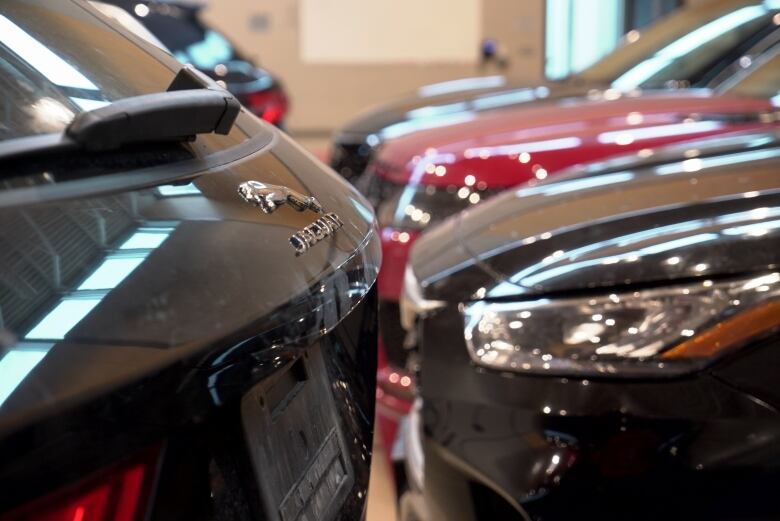 A close-up shot of multiple cars.