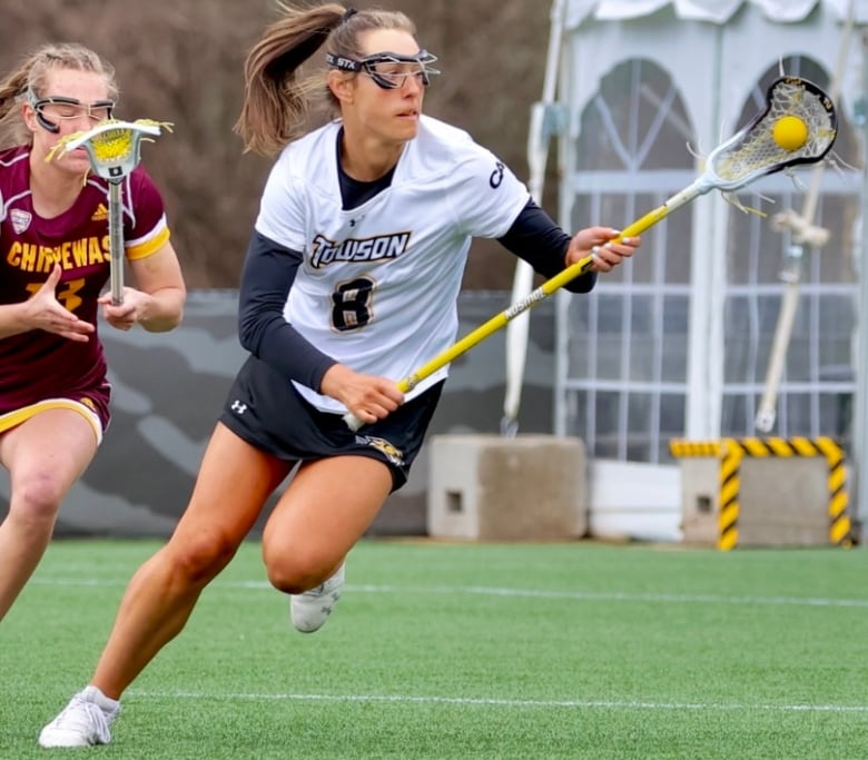 Calgary's Milana Zizakovic plays NCAA Division I lacrosse for the Towson University Tigers. She hopes to represent Canada in the Olympic Games. 