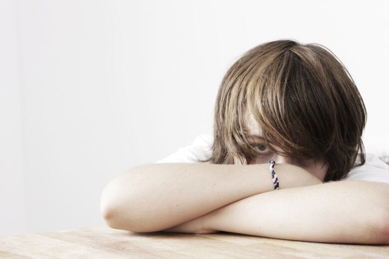 Mandatory Credit: Photo by Imagebroker/Shutterstock (4579419a) MODEL RELEASED Boy, 14, leaning on a table VARIOUS