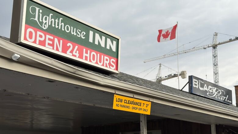 The Lighthouse Inn sign.