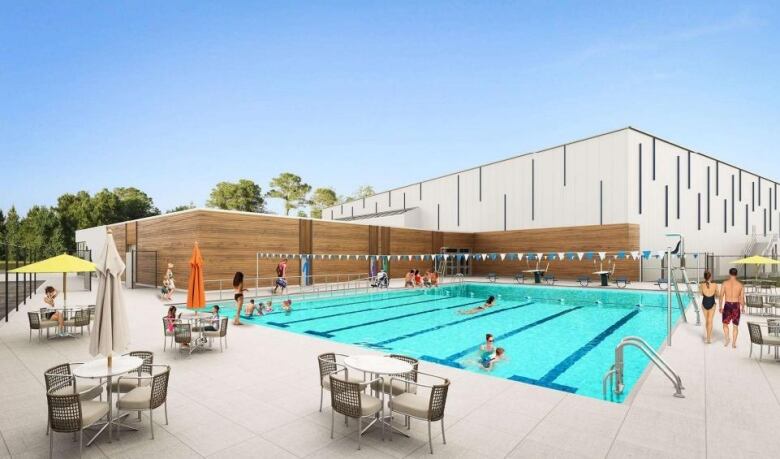 Rendering of pool at new Simmons Sport Centre.