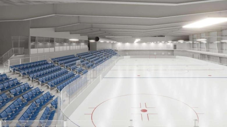 Rendering of rink at new Simmons Sport Centre.