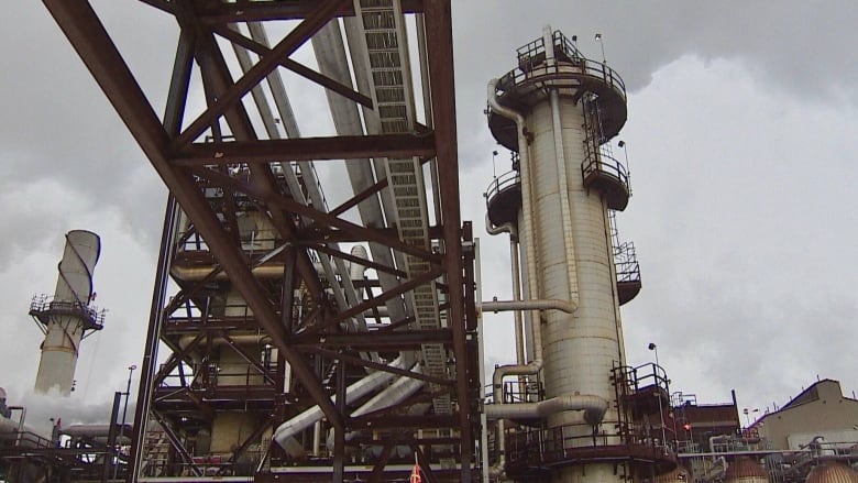 An oilsands upgrading facility is shown.