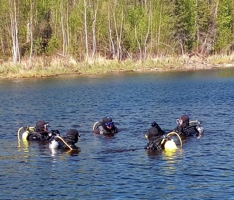 A group of divers. 