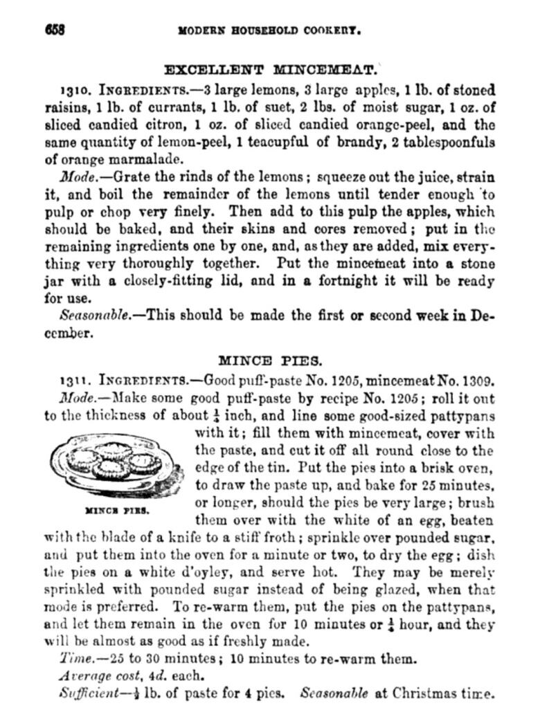 An excerpt from a recipe book called 