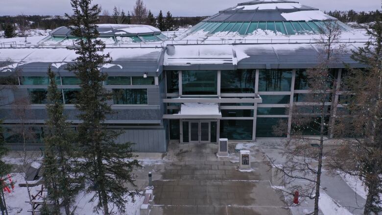 Building in snow.