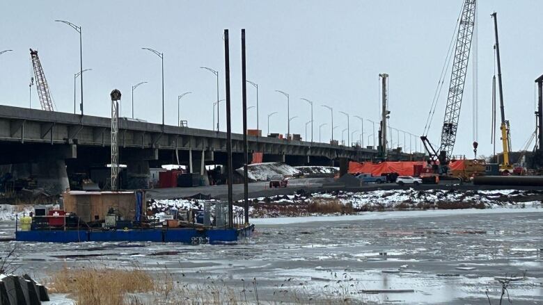 construction on a bridge