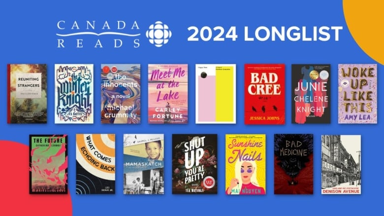 Composite of 15 book covers with Canada Reads logo and text: 