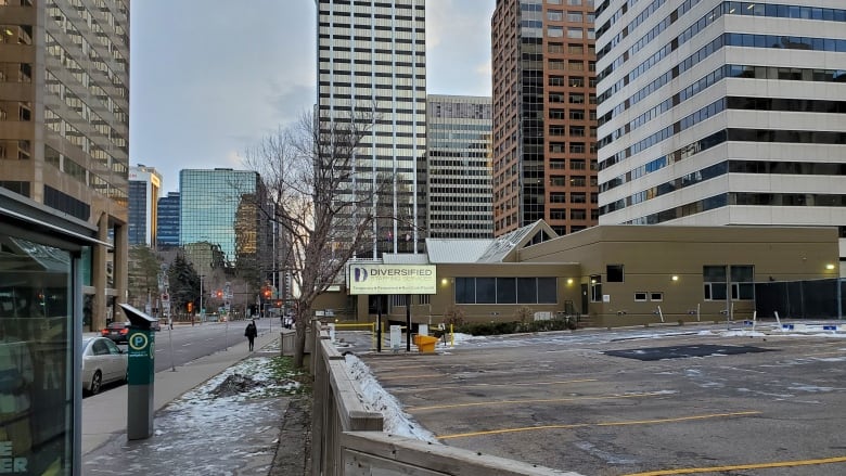 An empty downtown street.