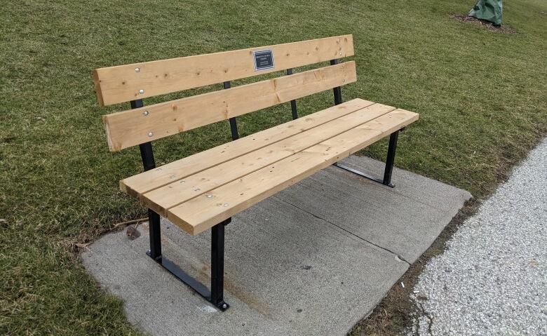 A new, wooden bench