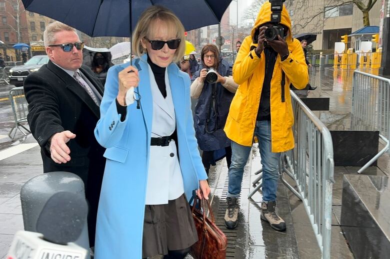 Writer E. Jean Carroll arrives at a U.S. federal court in Manhattan, New York City, on Jan. 25, 2024.