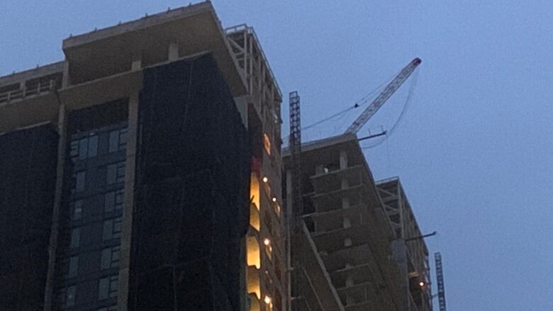 Picture of a crane at a site in Burnaby, B.C.