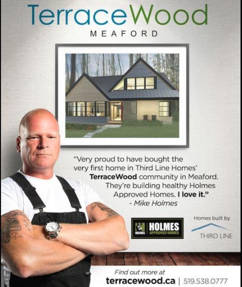 A TerraceWood ad featuring Mike Holmes 