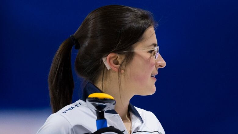 Nova Scotia's Emma Logan is show during draw one against the Northwest Territories at the Scotties Tournament of Hearts in Moose Jaw, Sask., on Saturday, Feb. 15, 2020.