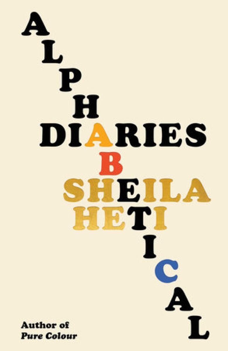 Alphabetical Diaries by Sheila Heti. Book cover just shows text on white background.