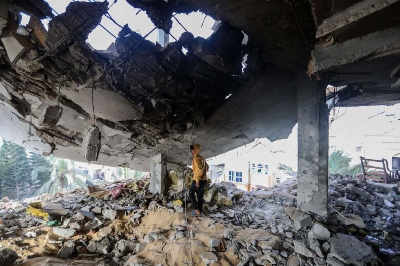 A destroyed building in Rafah, Gaza Strip.