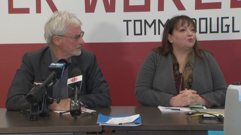 Lawyer, Steven Shrybman, left, and Ontario Health Coalition executive director Natalie Mehra, right