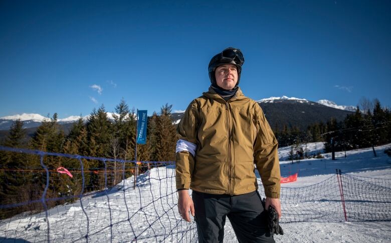 Athlete Taras Kovalyk is pictured during a training session in Whistler, British Columbia on Wednesday, February 14, 2024. 