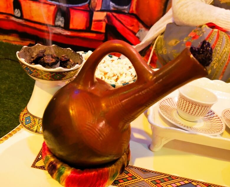 A jebena, an Ethiopian coffee carafe.