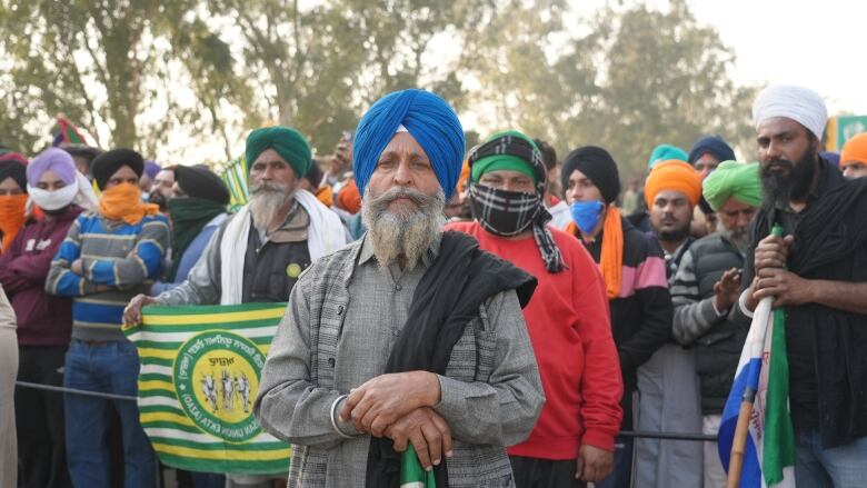 Protesting farmers pose for the camera.