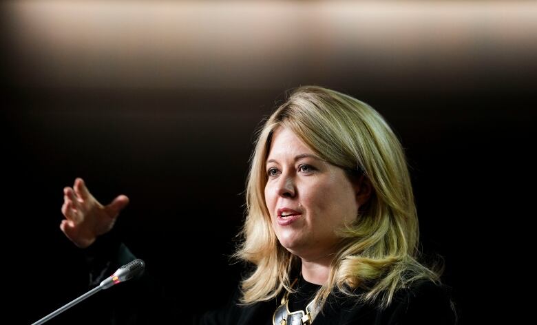 Conservative member of Parliament Michelle Rempel Garner holds a press conference on Parliament Hill in Ottawa on Tuesday, April 5, 2022, to discuss her Private Members Bill, Bill C-249, the Encouraging Growth of the Cryptoasset Sector Act.